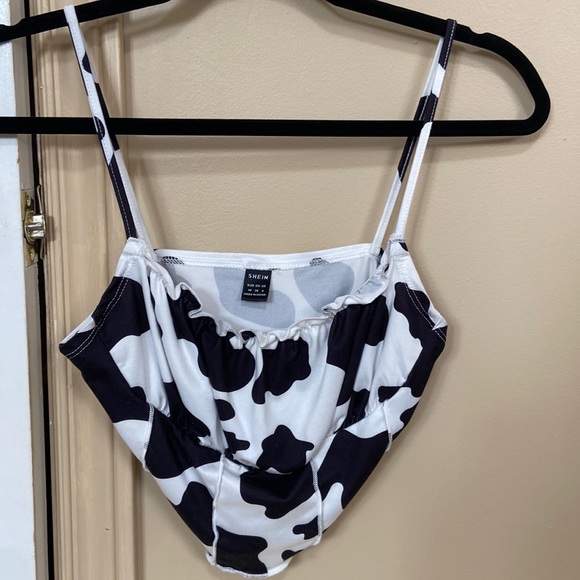 Never been Worn Cowprint Corset Style Top M - Picture 1 of 3
